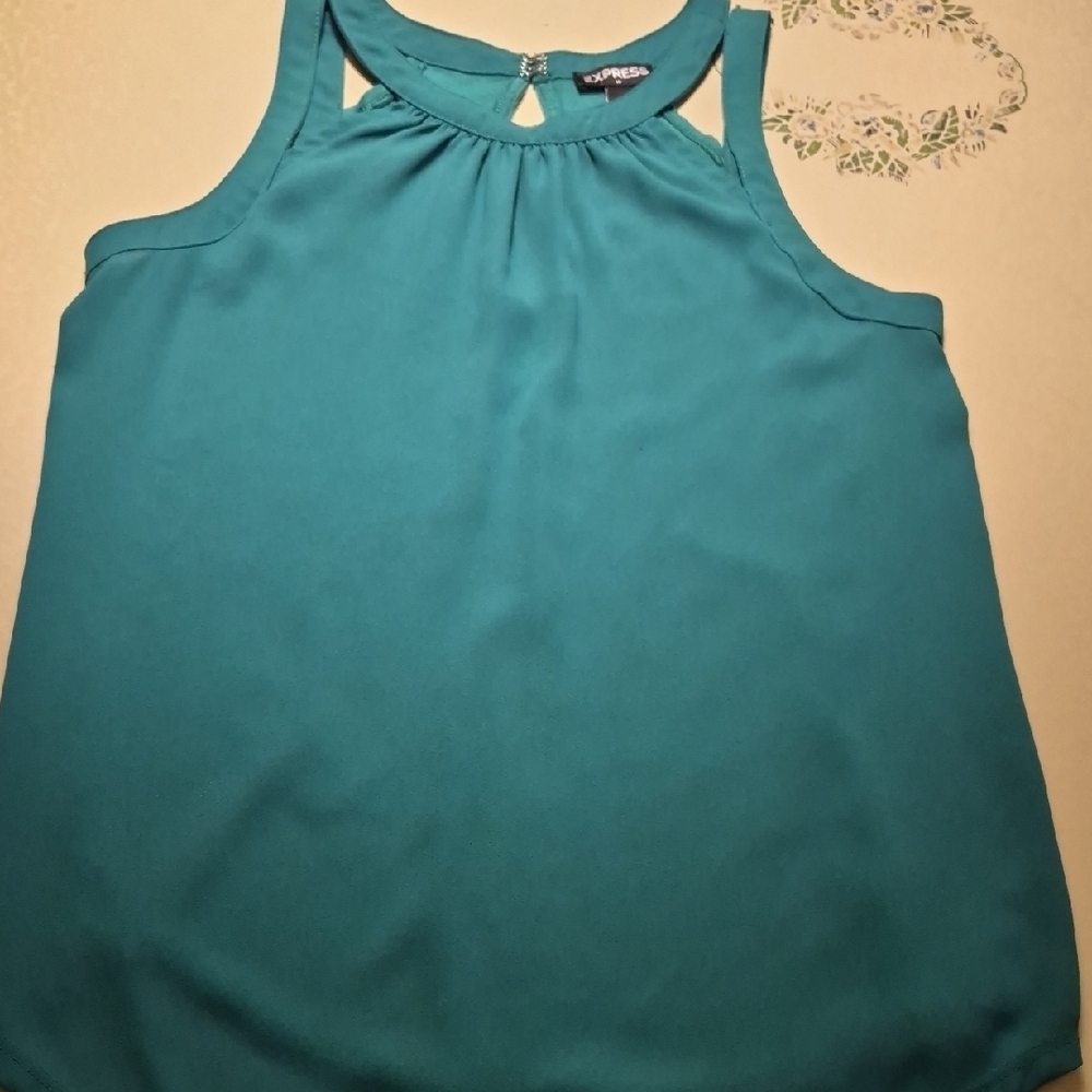 Express Teal Cutout Blouse